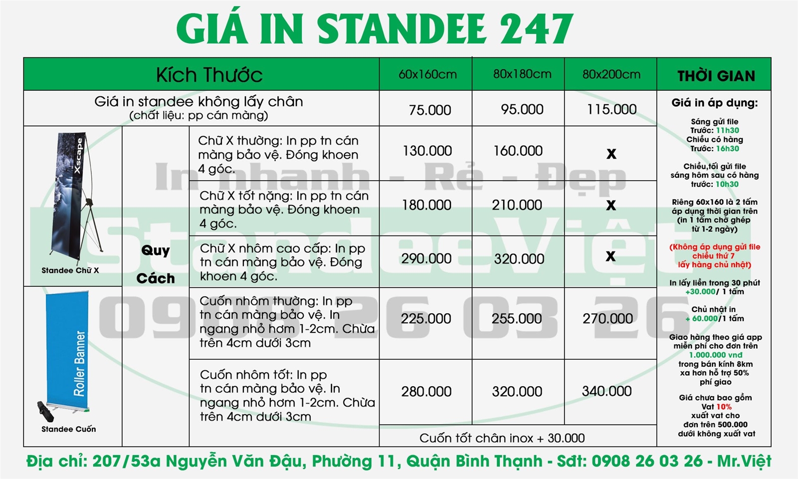 giá in standee 247